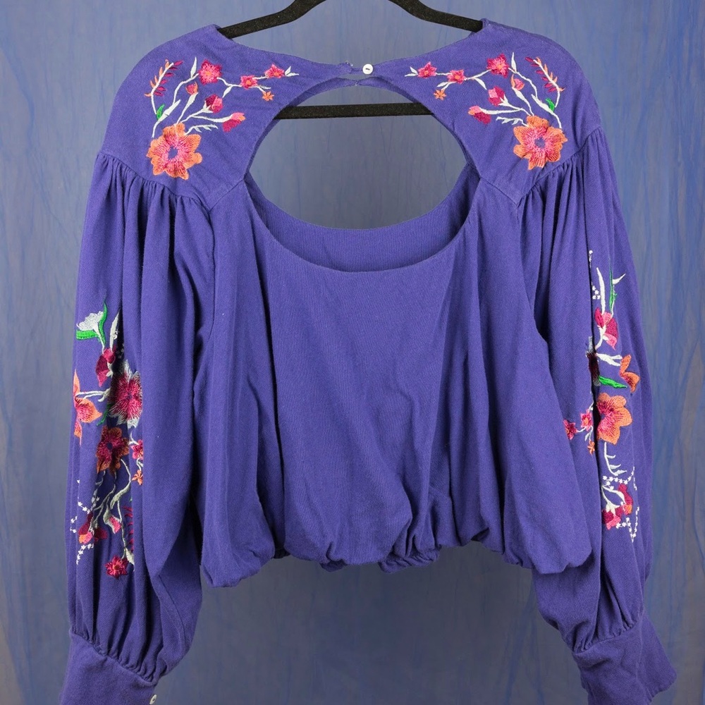Embroidered Free People statement top - Picture 2 of 2